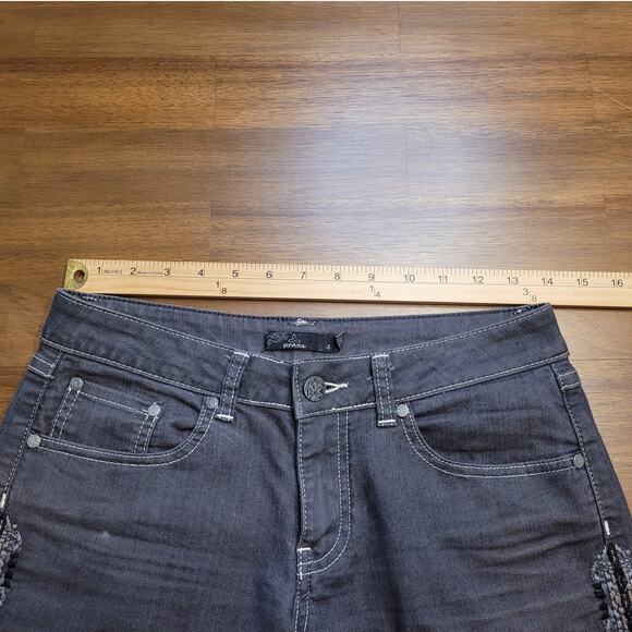 Prana Kara Denim Shorts Gray Embroidered Women’s Size 4 / 28 W3KARA114 EUC - Picture 7 of 12
